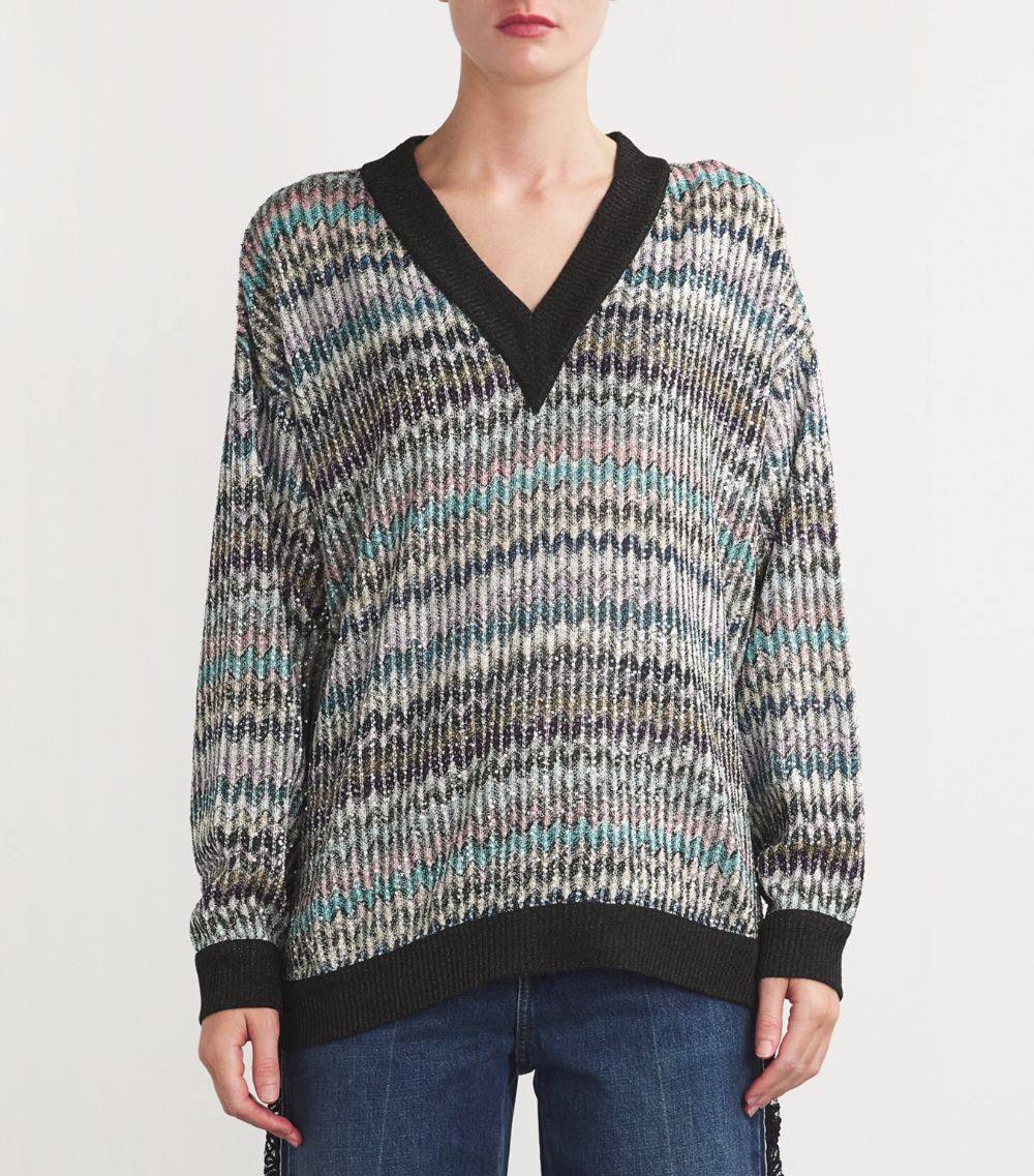 Missoni Missoni Chevron Sequinned Sweater