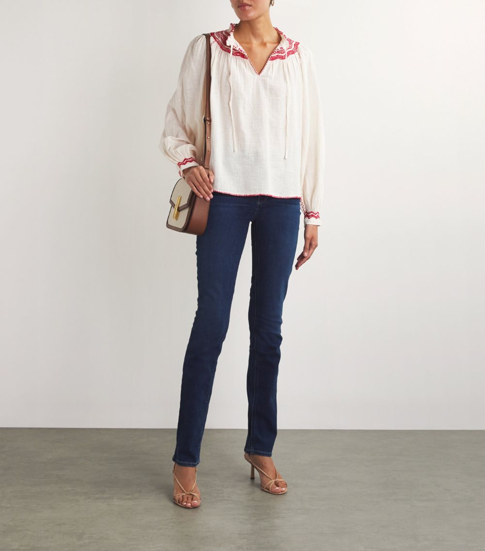 Polo Ralph Lauren Polo Ralph Lauren Cotton-Linen Embroidered Mora Blouse