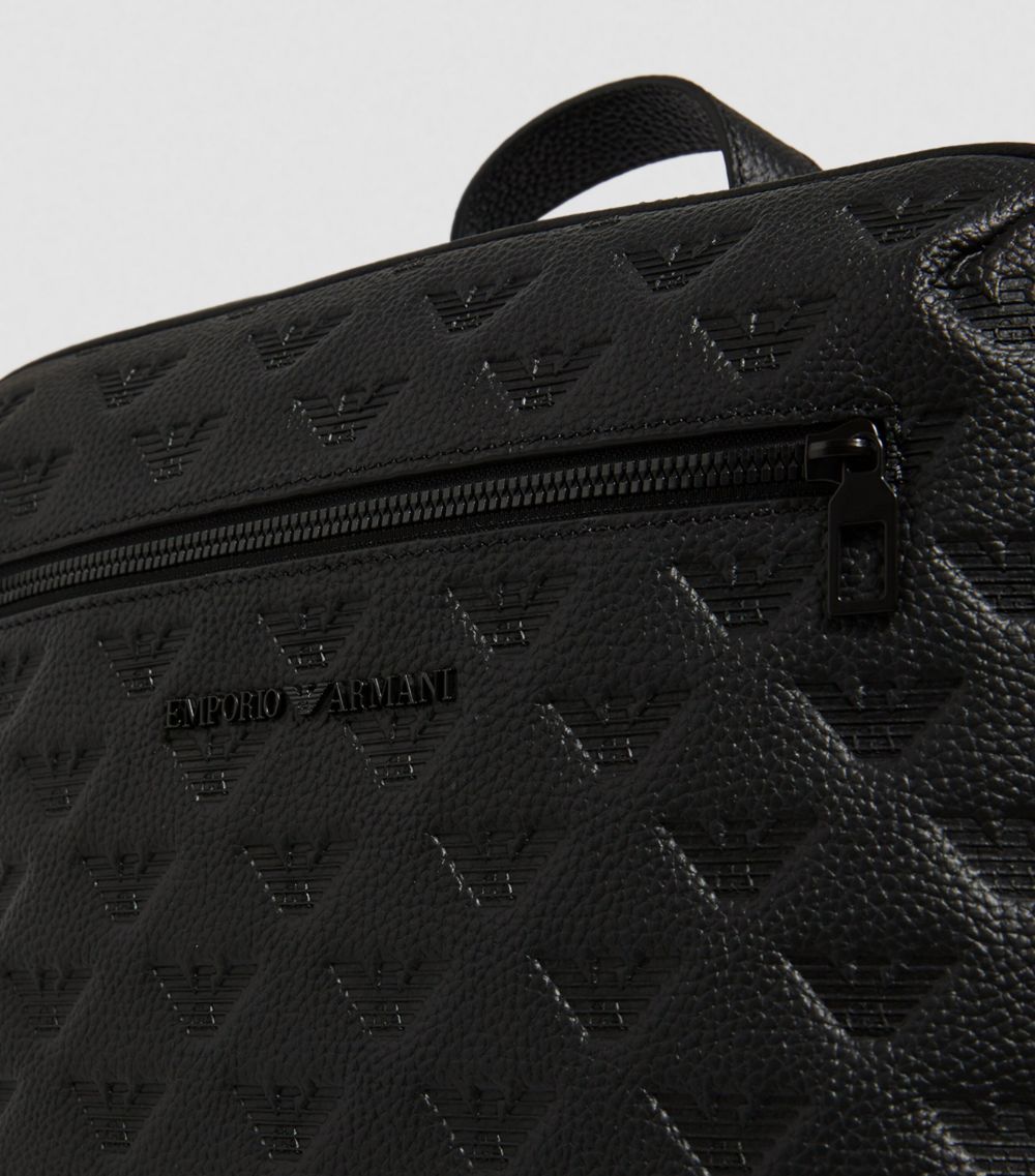 Emporio Armani Emporio Armani Leather Debossed-Logo Backpack