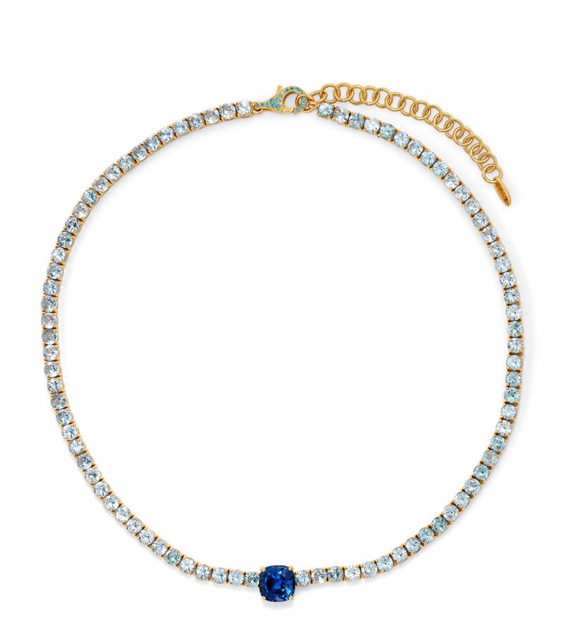 Nadine Aysoy Nadine Aysoy Yellow Gold And Sapphire Le Cercle Tennis Necklace