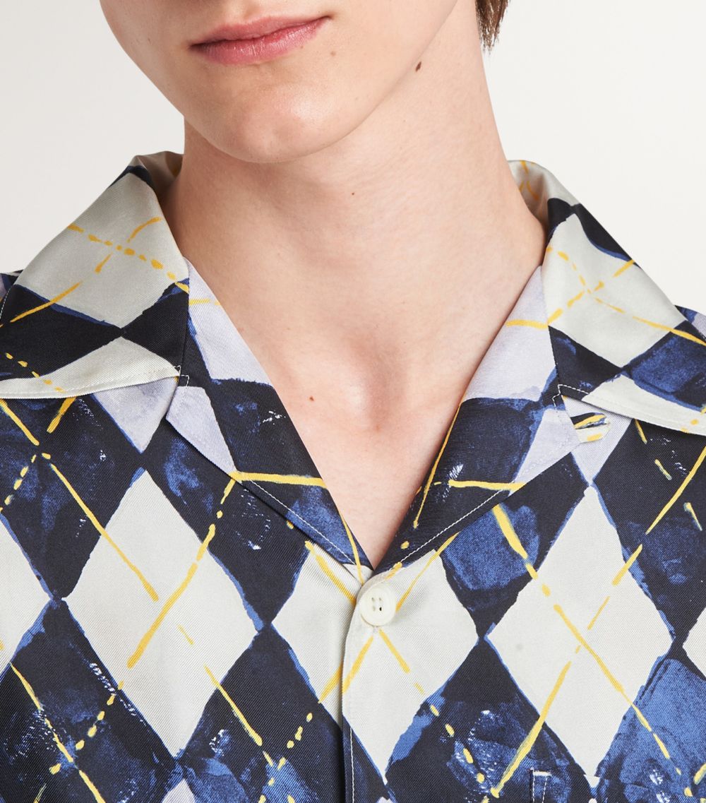 Prada Prada Silk Argyle Print Shirt