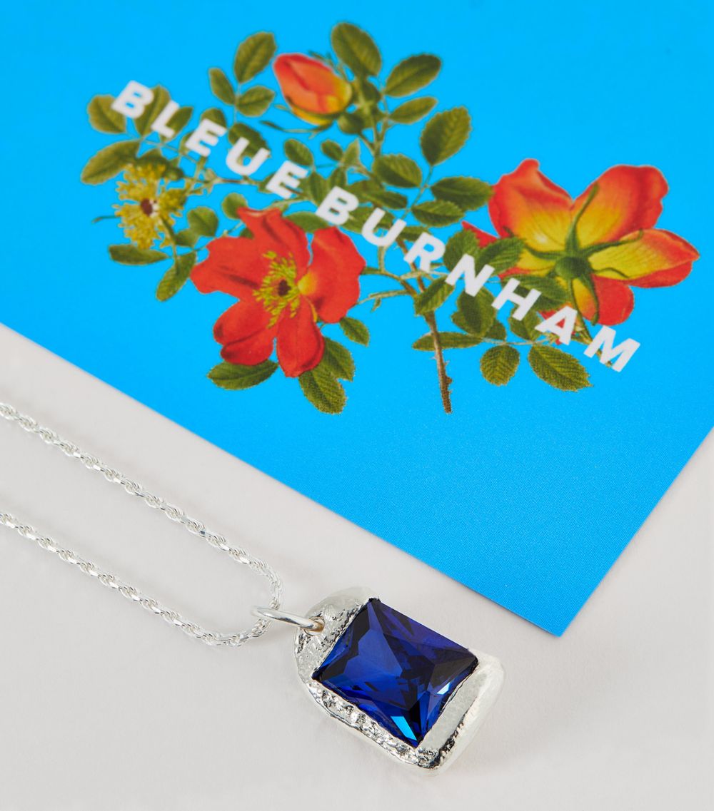 Bleue Burnham Bleue Burnham Sterling Silver and Sapphire Rose Necklace