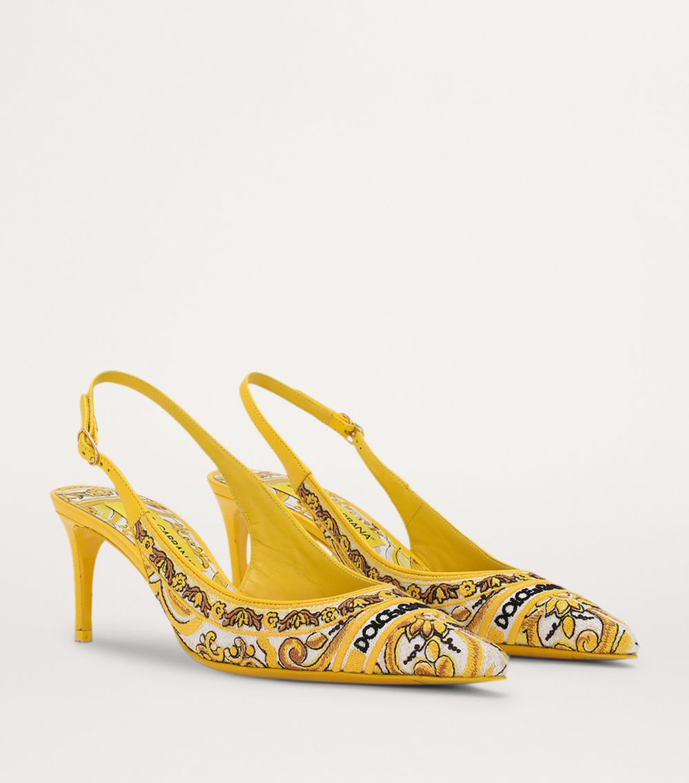 Dolce & Gabbana Dolce & Gabbana Majolica Embroidered Slingback Pumps 60