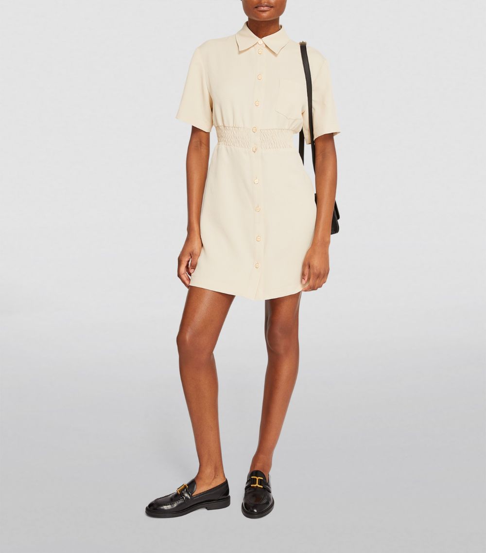  Sandro Smocked-Trim Mini Dress