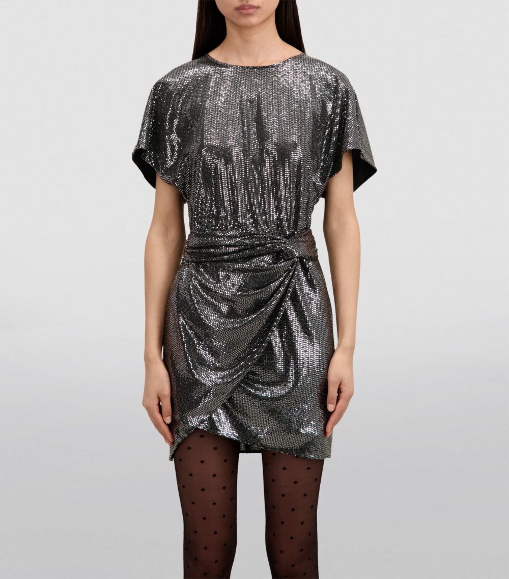 The Kooples The Kooples Metallic Draped Mini Dress