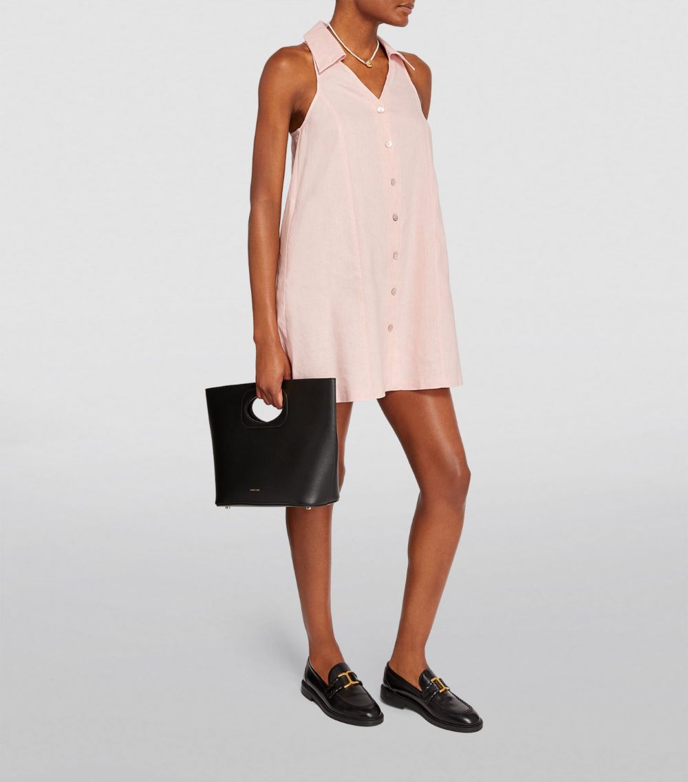  Claudie Pierlot Linen-Blend Mini Shirt Dress