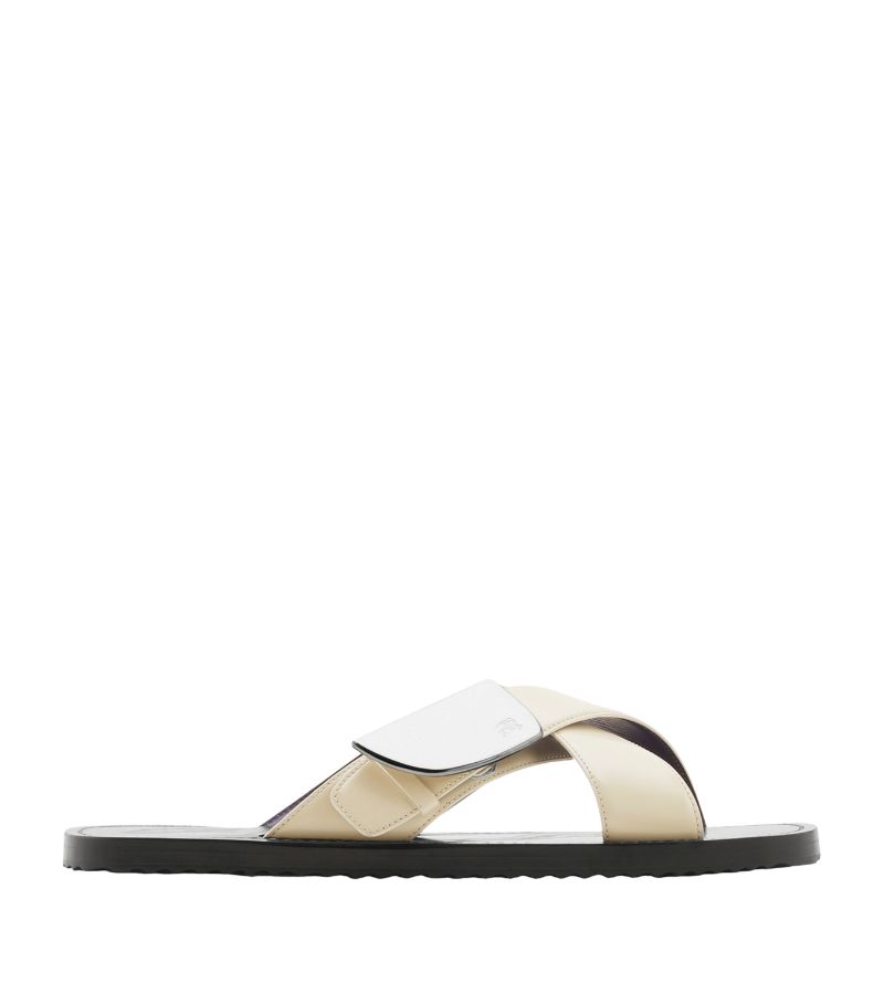 Burberry Burberry Leather Shield Slides