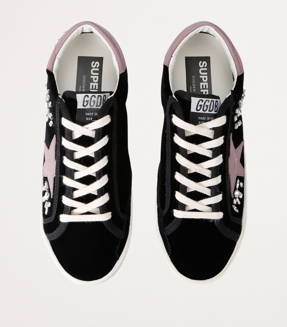 Golden Goose Golden Goose Embellished Velvet Superstar Sneakers