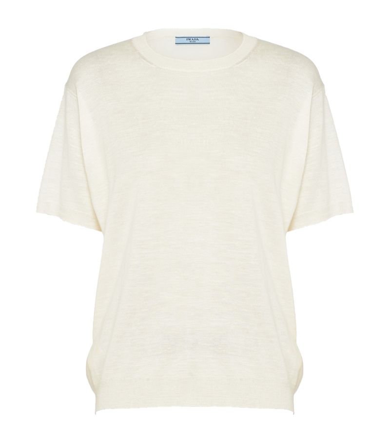 Prada Prada Silk Crew-Neck T-Shirt