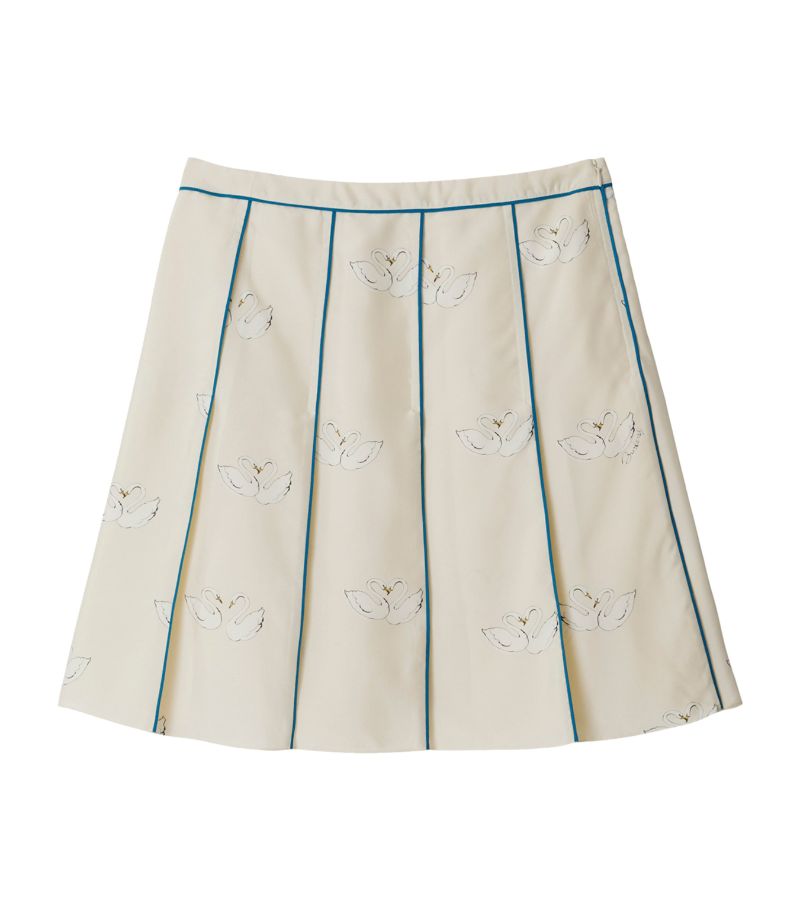 Burberry Burberry Silk Swan Pleated Skirt