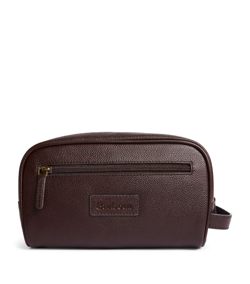 Barbour Barbour Grained Leather Wash Bag