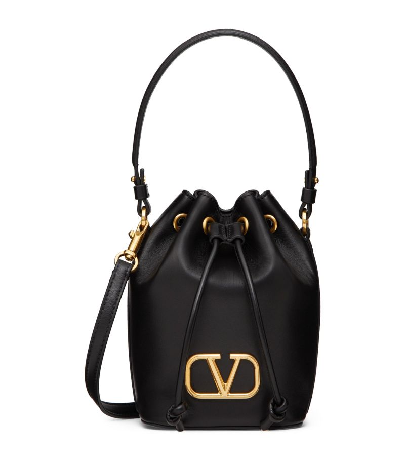 VALENTINO GARAVANI Valentino Garavani Mini Leather Signature Bucket Bag