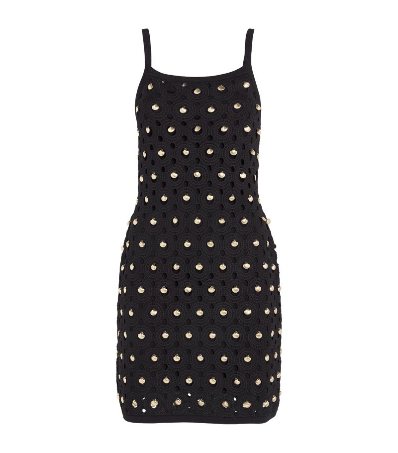  Sandro Shell-Embroidered Mini Dress