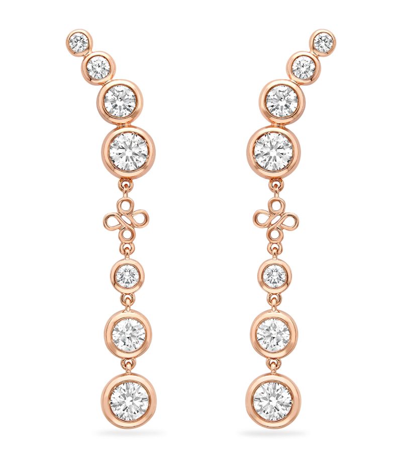 Boodles Boodles Rose Gold And Diamond Long Beach Earrings