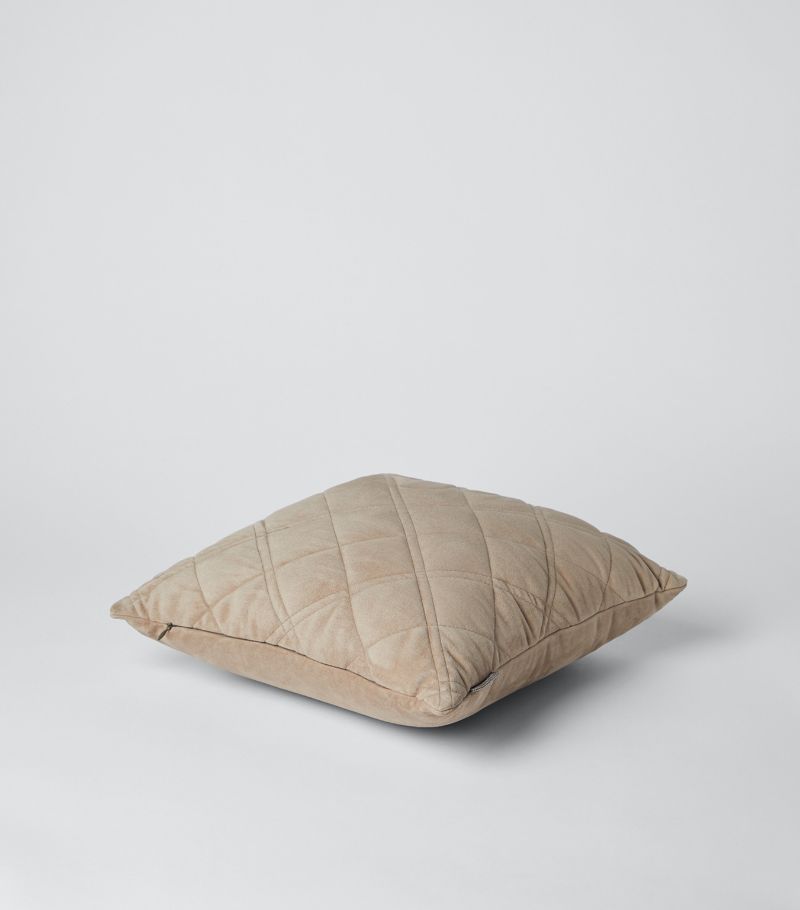 Brunello Cucinelli Brunello Cucinelli Suede Monili-Trim Quilted Cushion (40Cm X 40Cm)