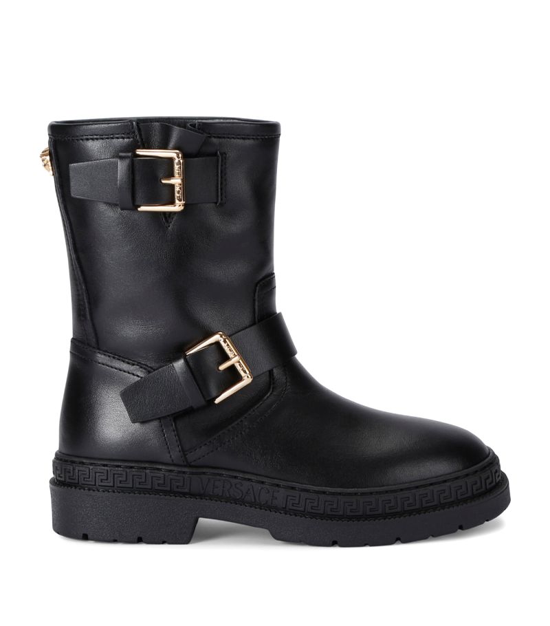 Young Versace Versace Kids Leather Buckled Boots