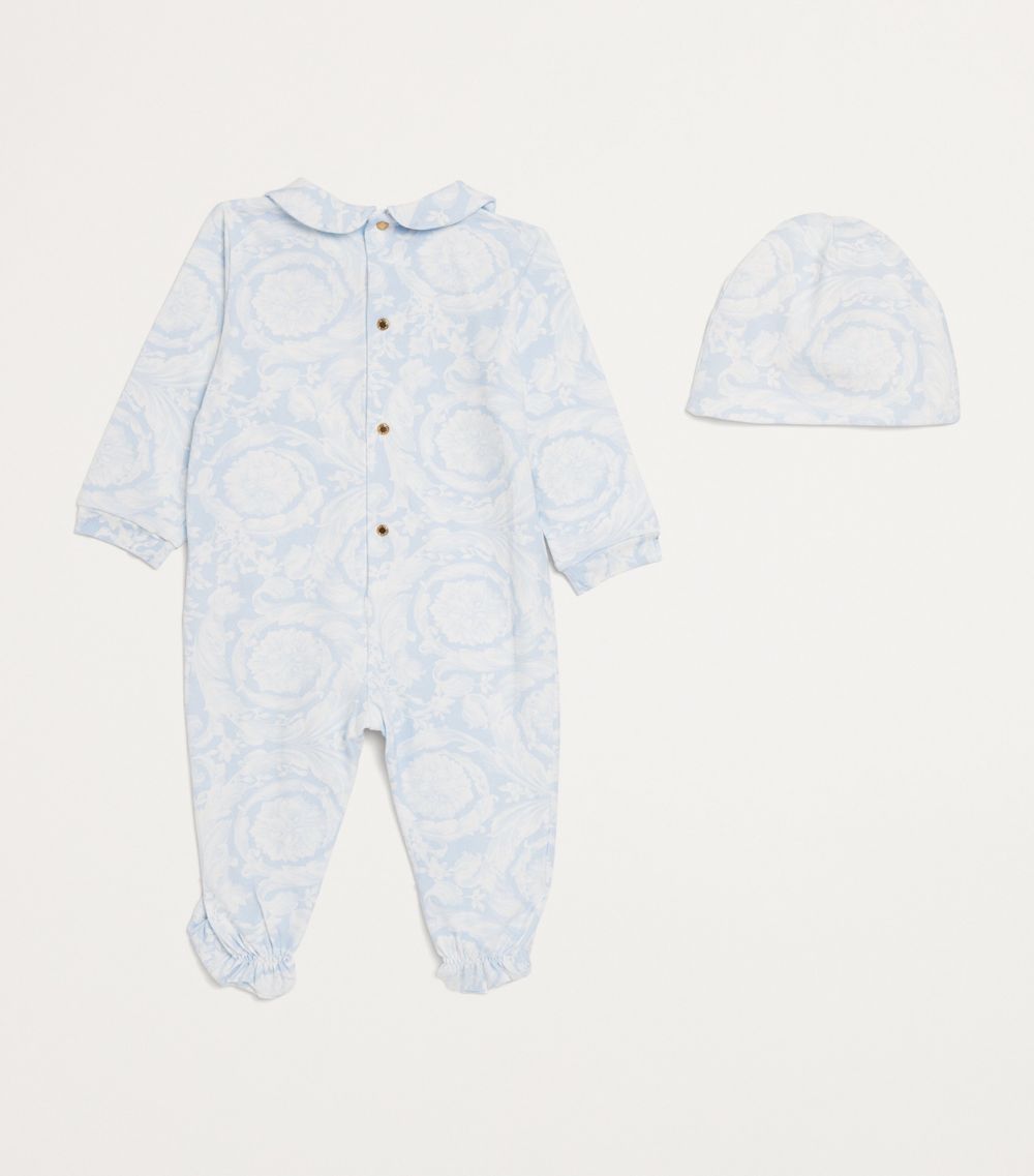 Young Versace Versace Kids Barocco Print All-In-One And Hat Set (0-12 Months)