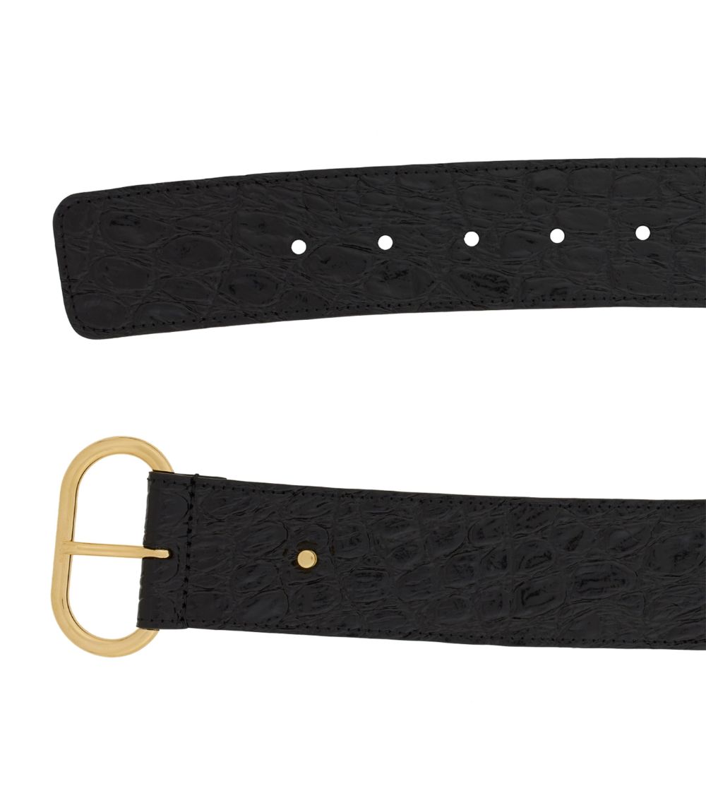 Saint Laurent Saint Laurent Croc-Embossed Belt