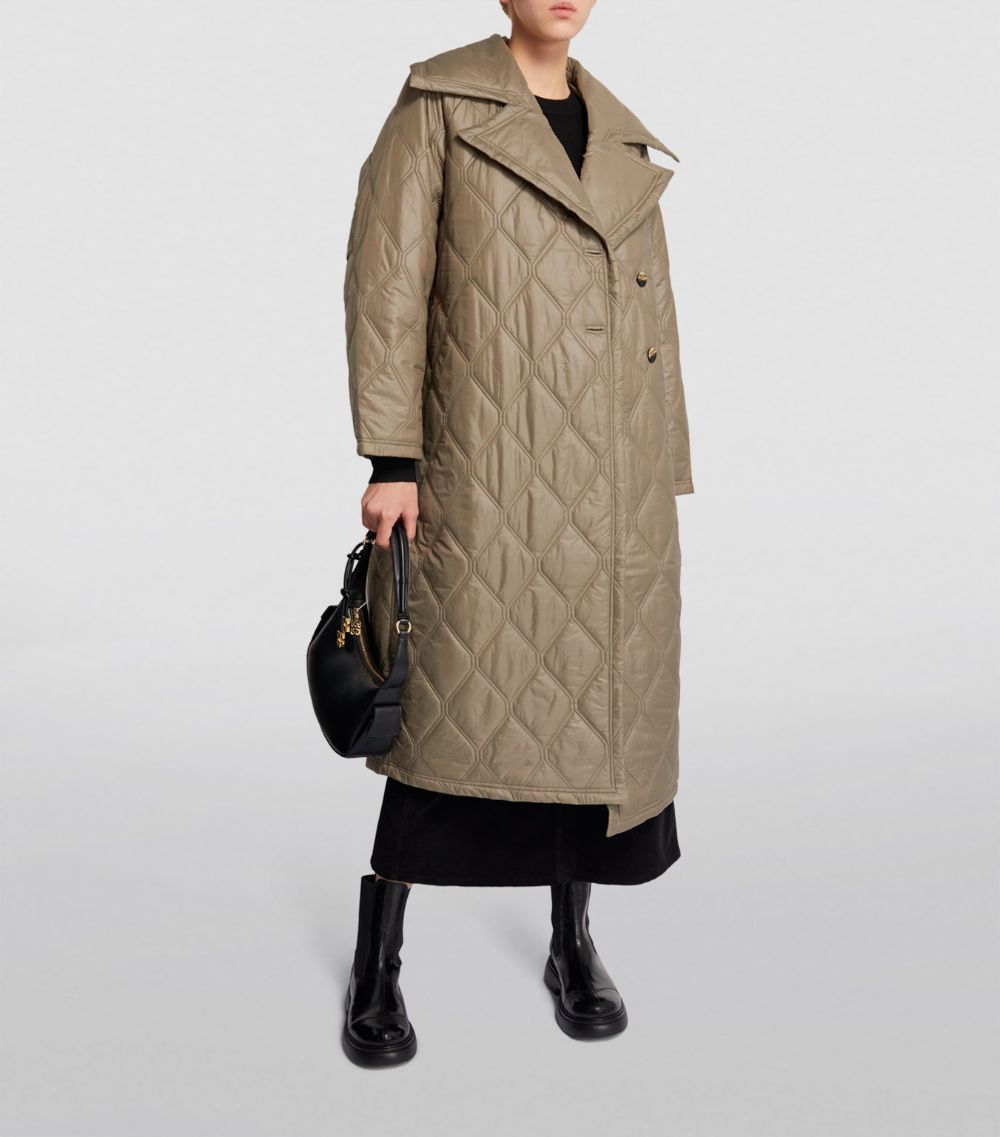 Ganni Ganni Quilted Collared Coat