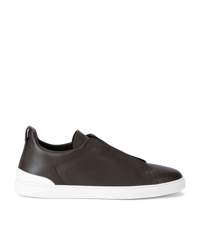 zegna Zegna Leather Triple Stitch Sneakers