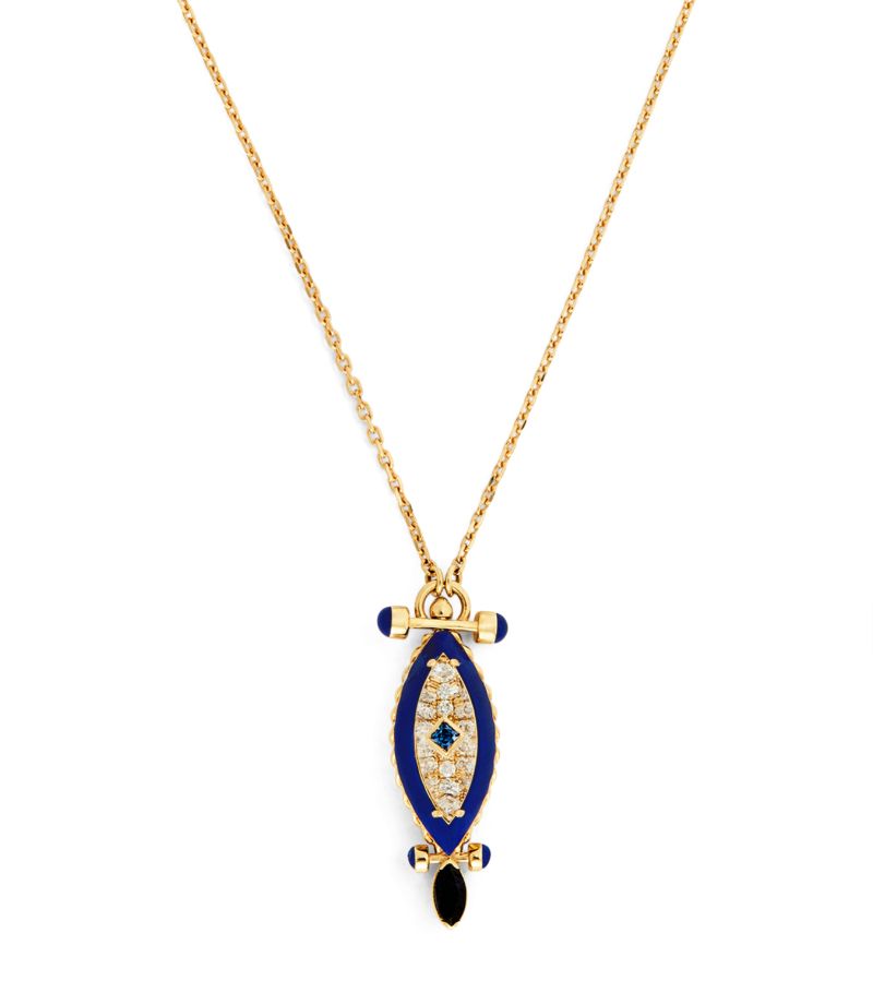 L'Atelier Nawbar L'Atelier Nawbar Yellow Gold, Diamond And Sapphire Capture Little Indigo Necklace