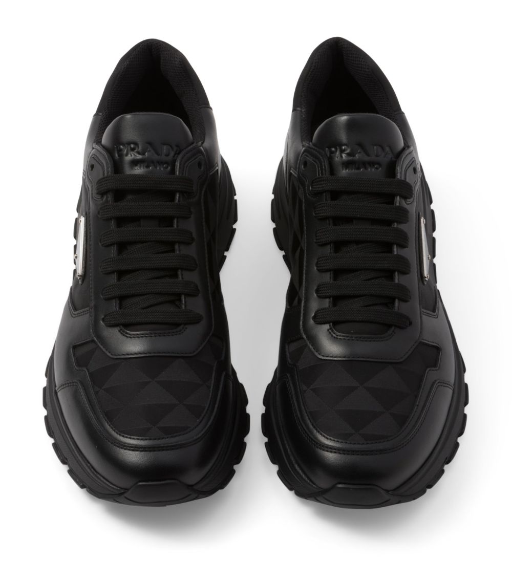 Prada Prada Leather And Re-Nylon Sneakers