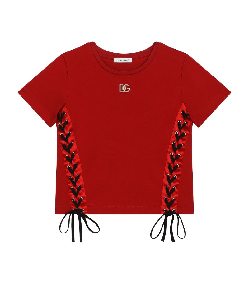 Dolce & Gabbana Dolce & Gabbana Kids Lace-Up T-Shirt (2-6 Years)