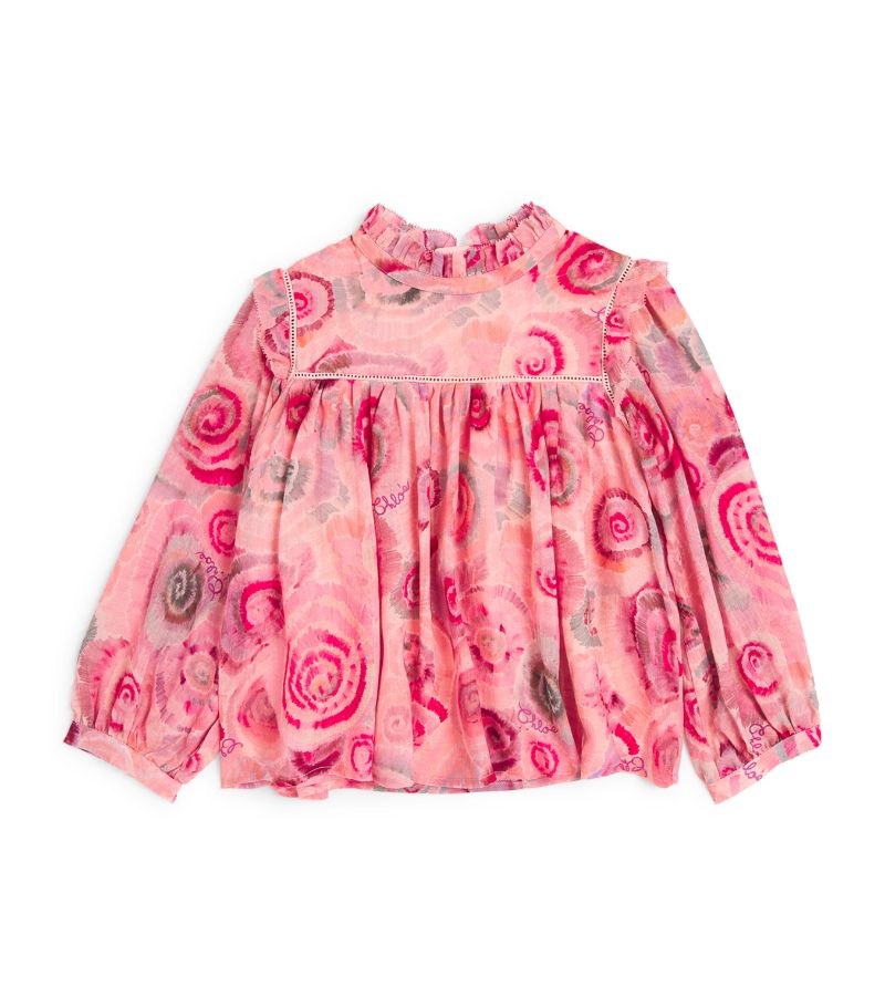 Chloé Kids Chloé Kids Wool Crepe Floral Blouse (4-14 Years)