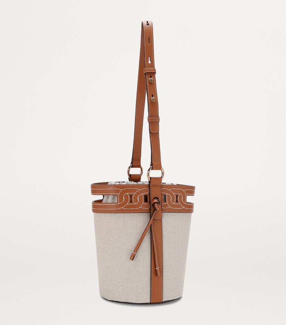 Tod's Tod'S Leather-Canvas Bucket Bag