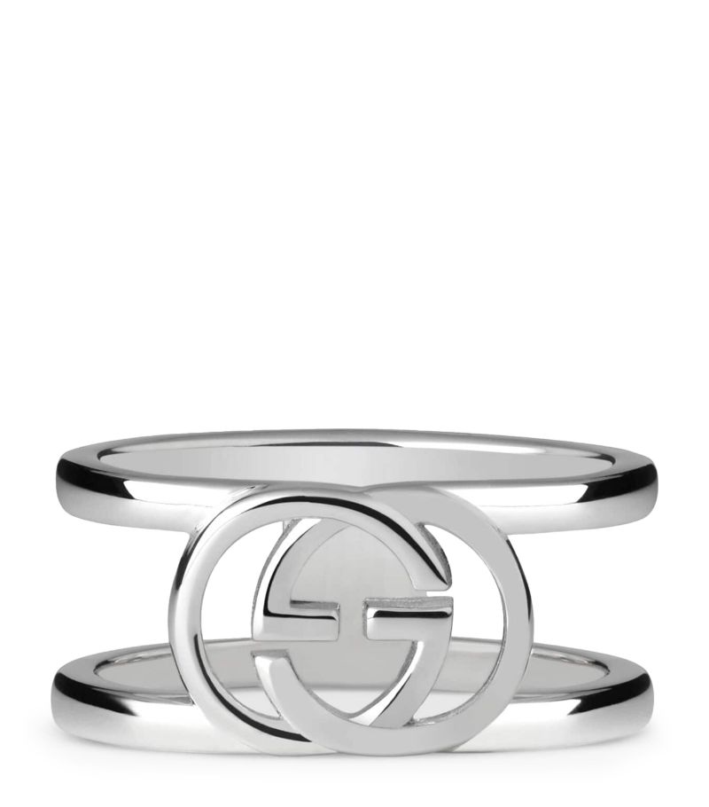 Gucci Gucci Sterling Silver Wide Interlocking G Ring