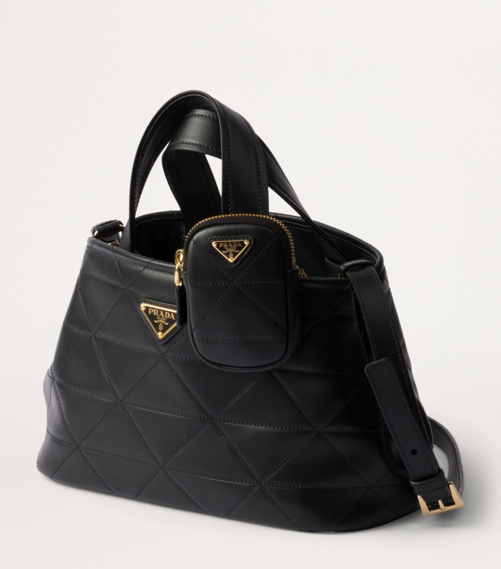 Prada Prada Small Leather Quilted Tote Bag