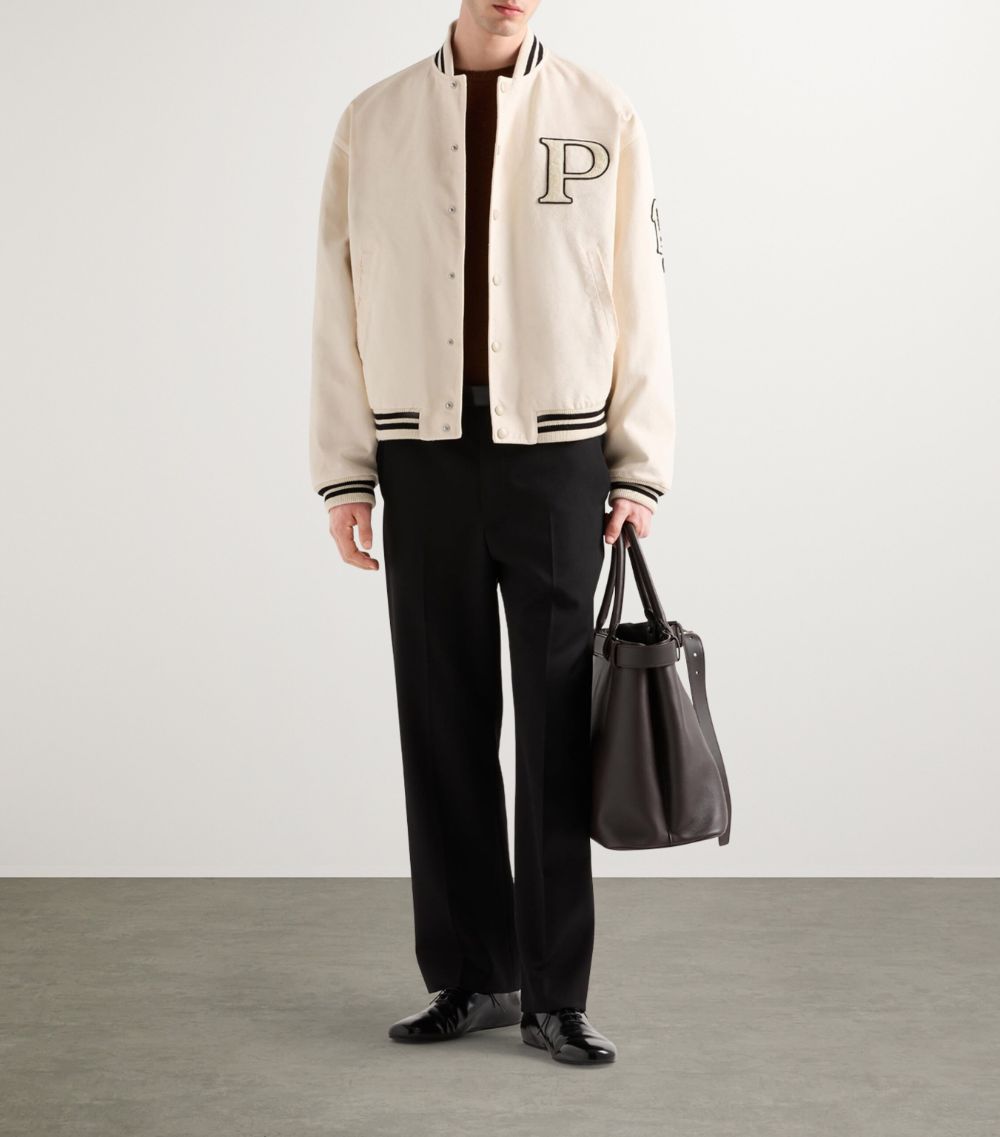 Prada Prada Cotton Appliqué Bomber Jacket