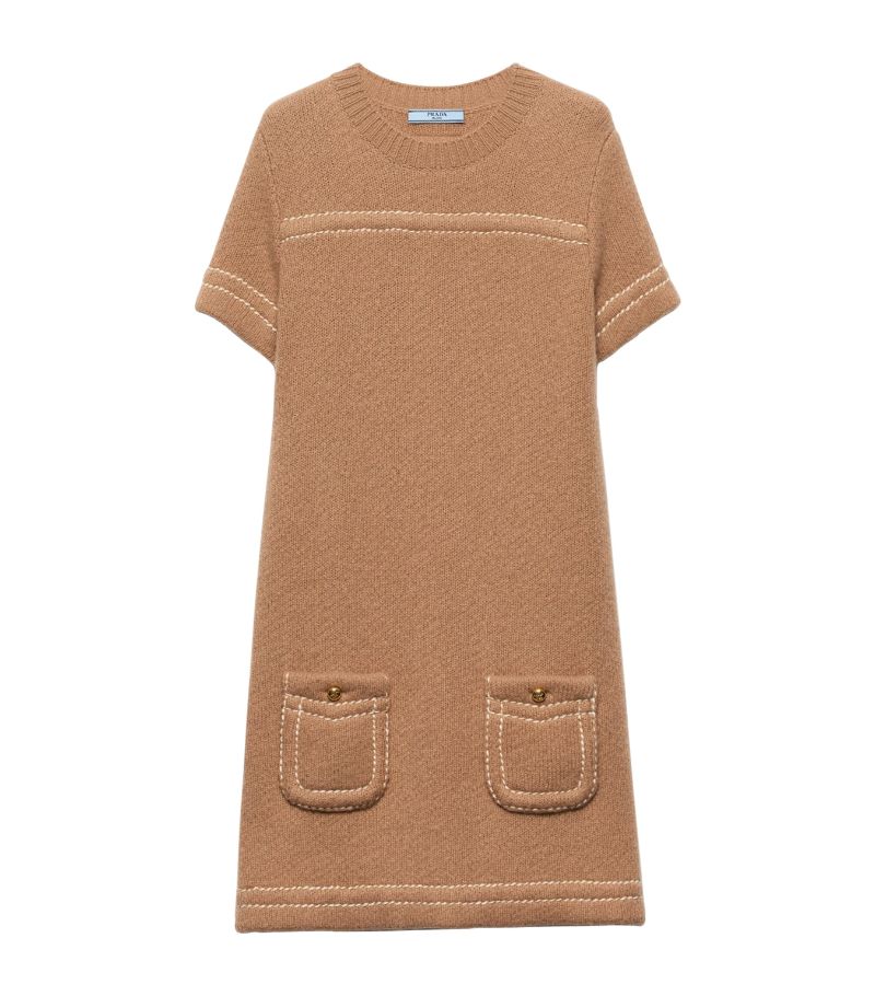 Prada Prada Cashmere Topstitched Mini Dress