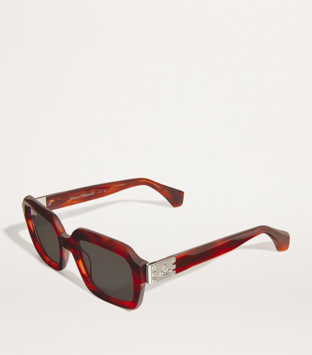 Vivienne Westwood Vivienne Westwood Tortoiseshell Rectangle Hardware Sunglasses