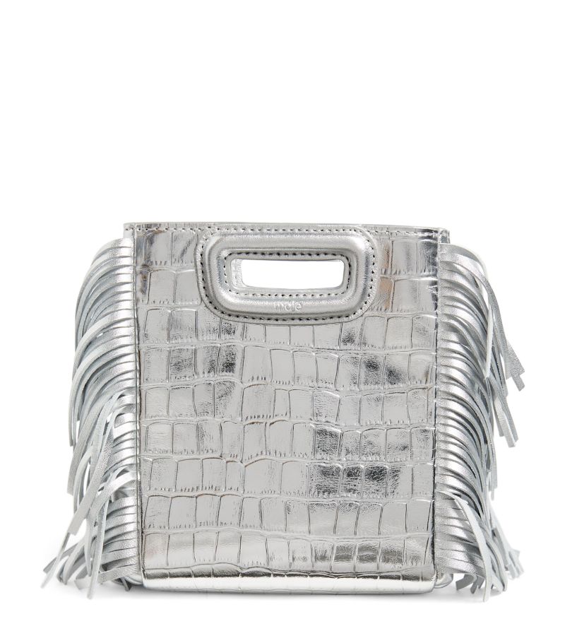  Maje Mini Croc-Embossed M Cross-Body Bag