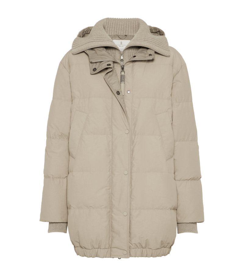 Brunello Cucinelli Brunello Cucinelli Techno Cotton-Down Hooded Puffer Jacket