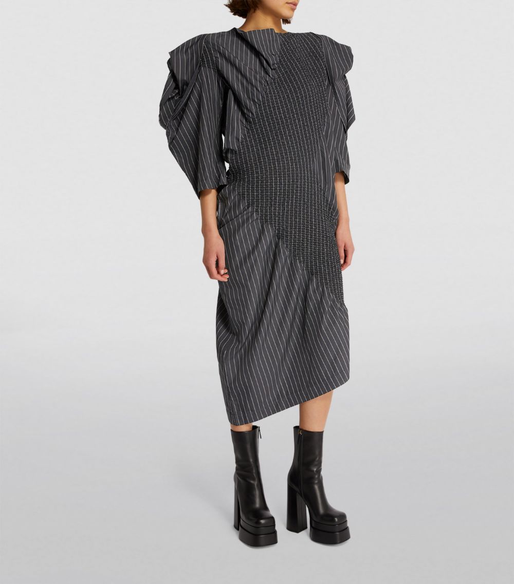 Issey Miyake Issey Miyake Oversized Contraction Midi Dress