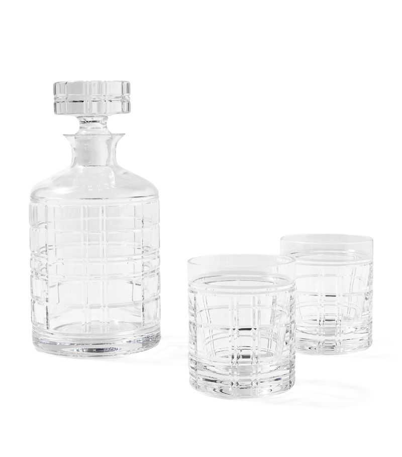 Ralph Lauren Home Ralph Lauren Home Crystal Hudson Plaid Decanter And Set Of 2 Glasses Gift Set