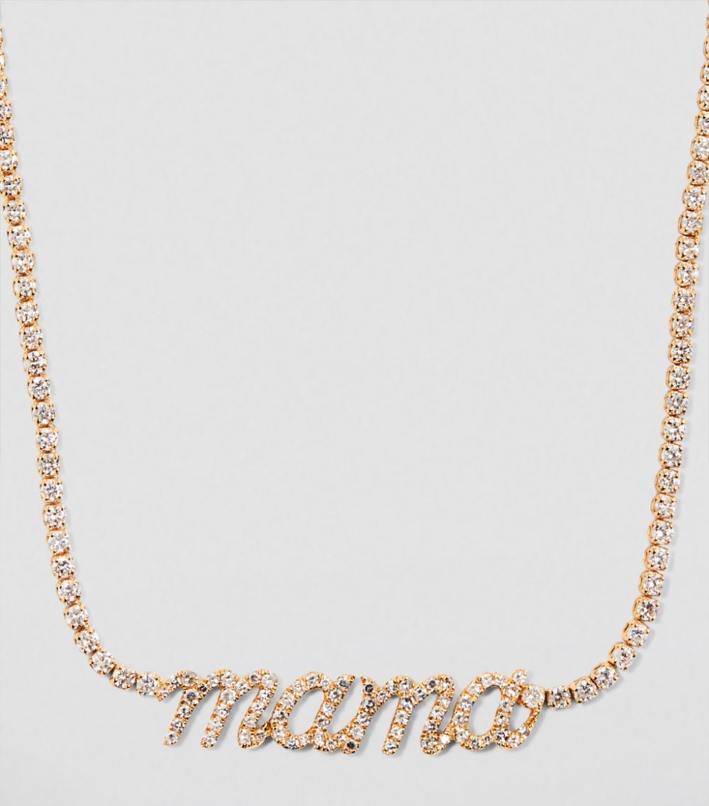 Shay Shay Yellow Gold And Diamond Mama Necklace
