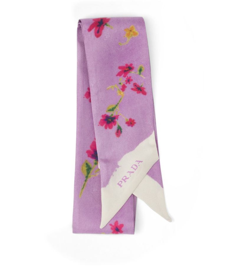 Prada Prada Silk Primrose Skinny Scarf