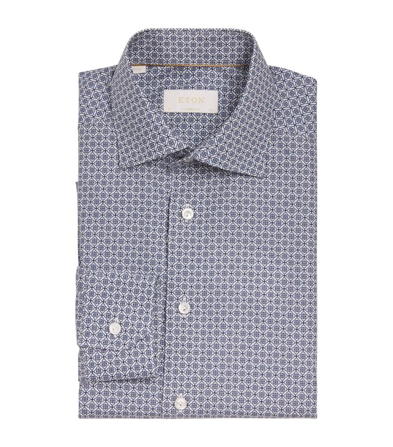 Eton Eton Cotton Medallion Print Shirt