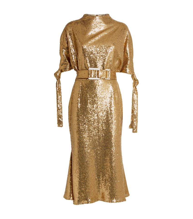 Edeline Lee Edeline Lee Sequin-Embellished Pedernal Midi Dress