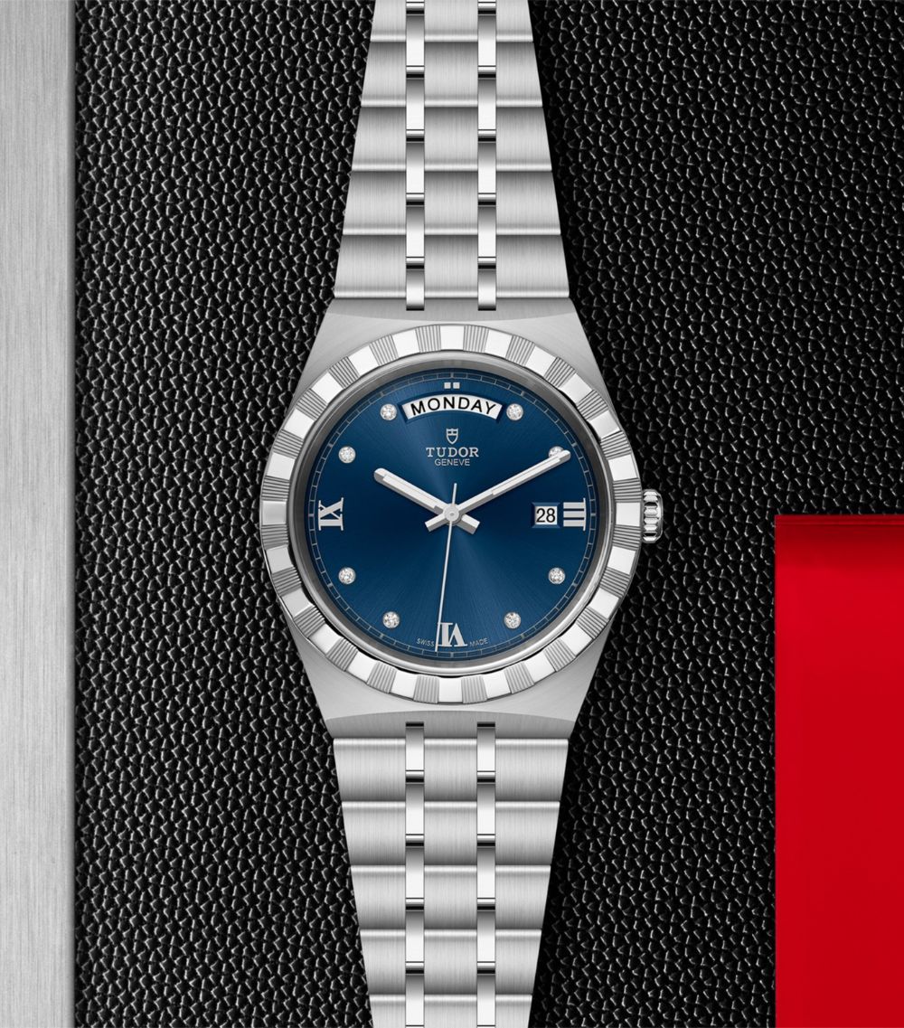 Tudor Tudor Royal Day + Date Stainless Steel And Diamond Watch 41Mm