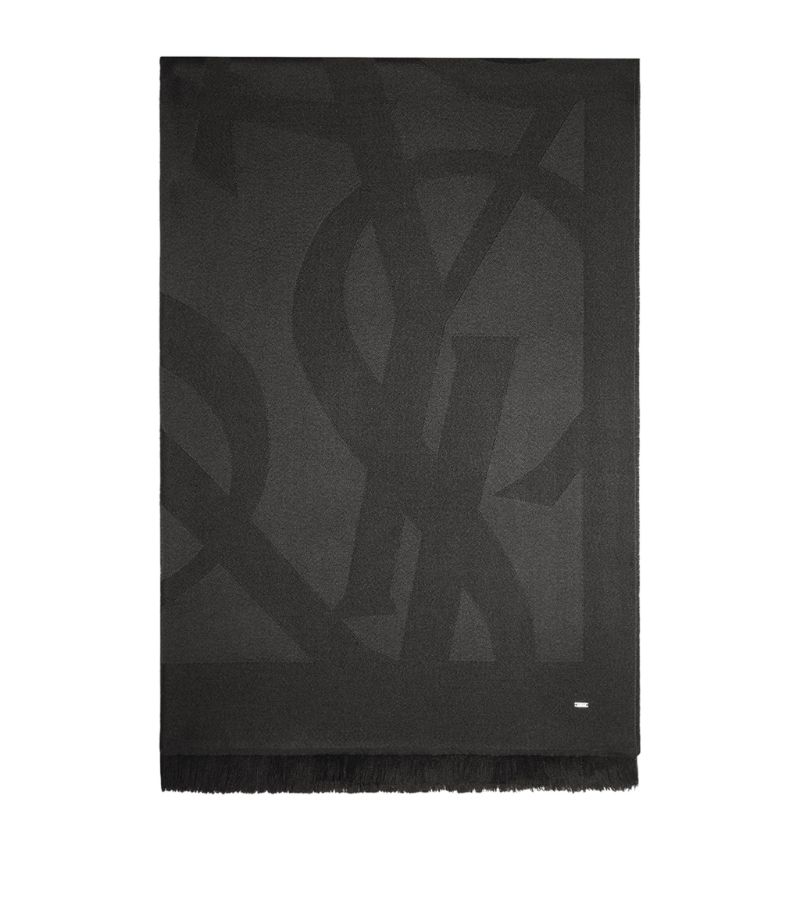 Saint Laurent Saint Laurent Monogram Logo Scarf