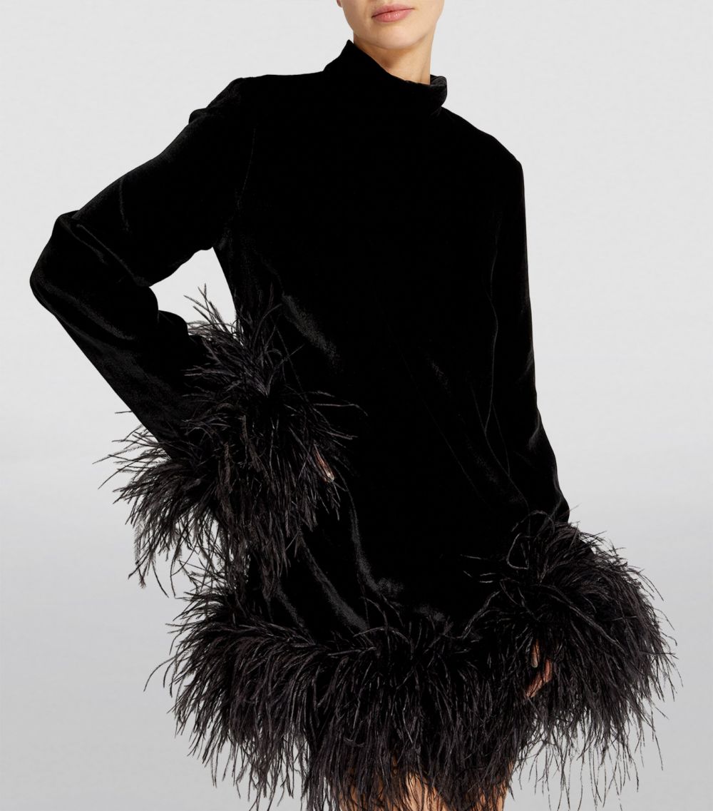 Taller Marmo Taller Marmo Ostrich Feather Gina Mini Dress