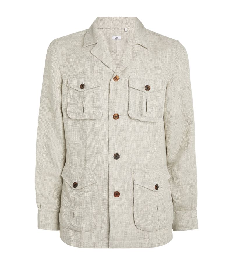  100Hands Wool-Linen Hopsack Utility Blazer