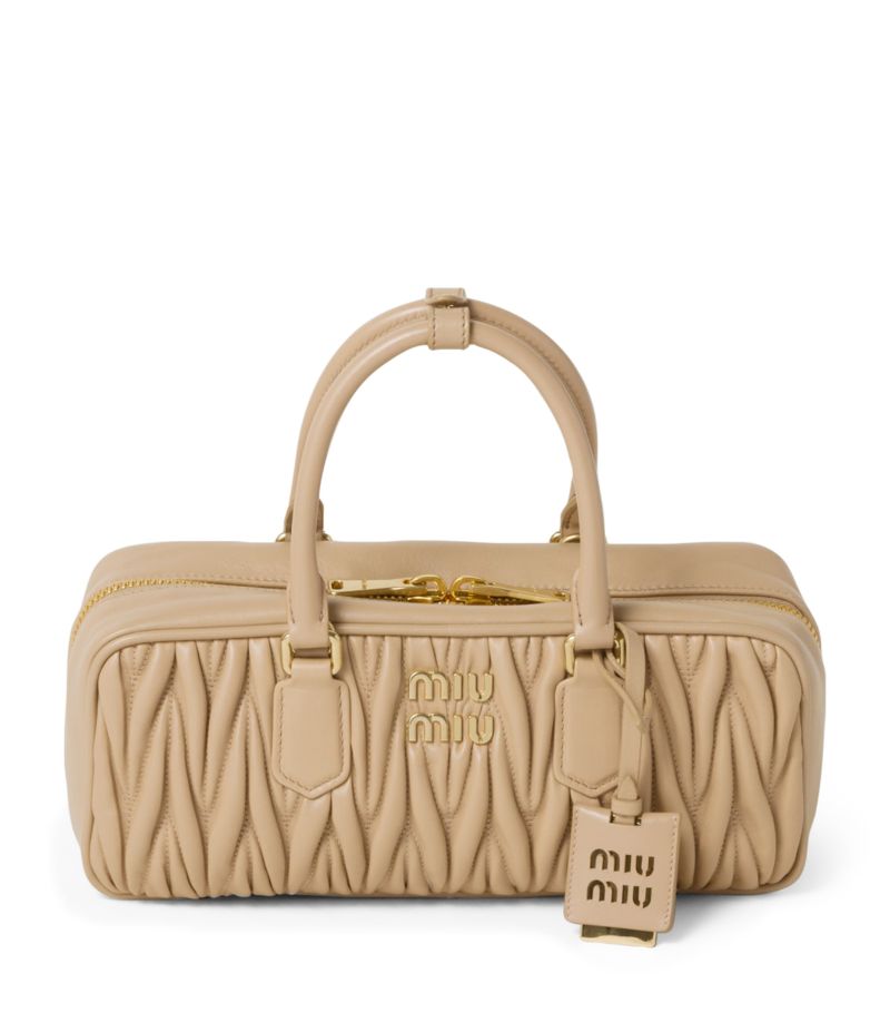 Miu Miu Miu Miu Medium Matelassé Leather Arcadie Top-Handle Bag