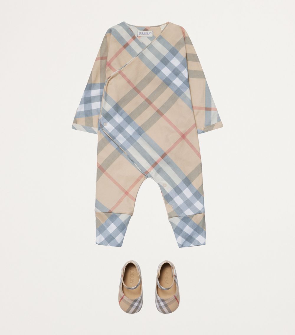 Burberry Burberry Kids Cotton Check Playsuit (1-18 Months)