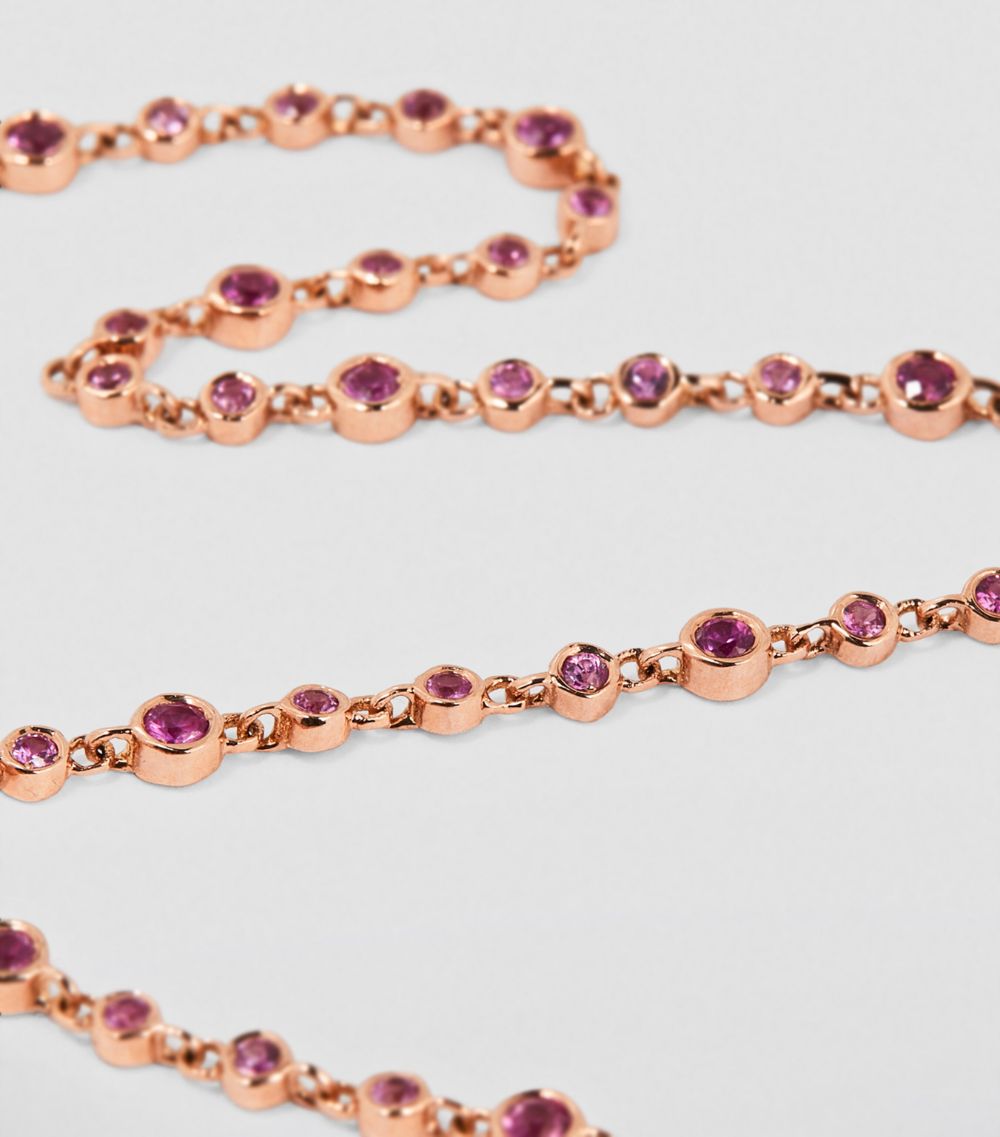 Shay Shay Rose Gold And Pink Sapphire Infinity Anklet