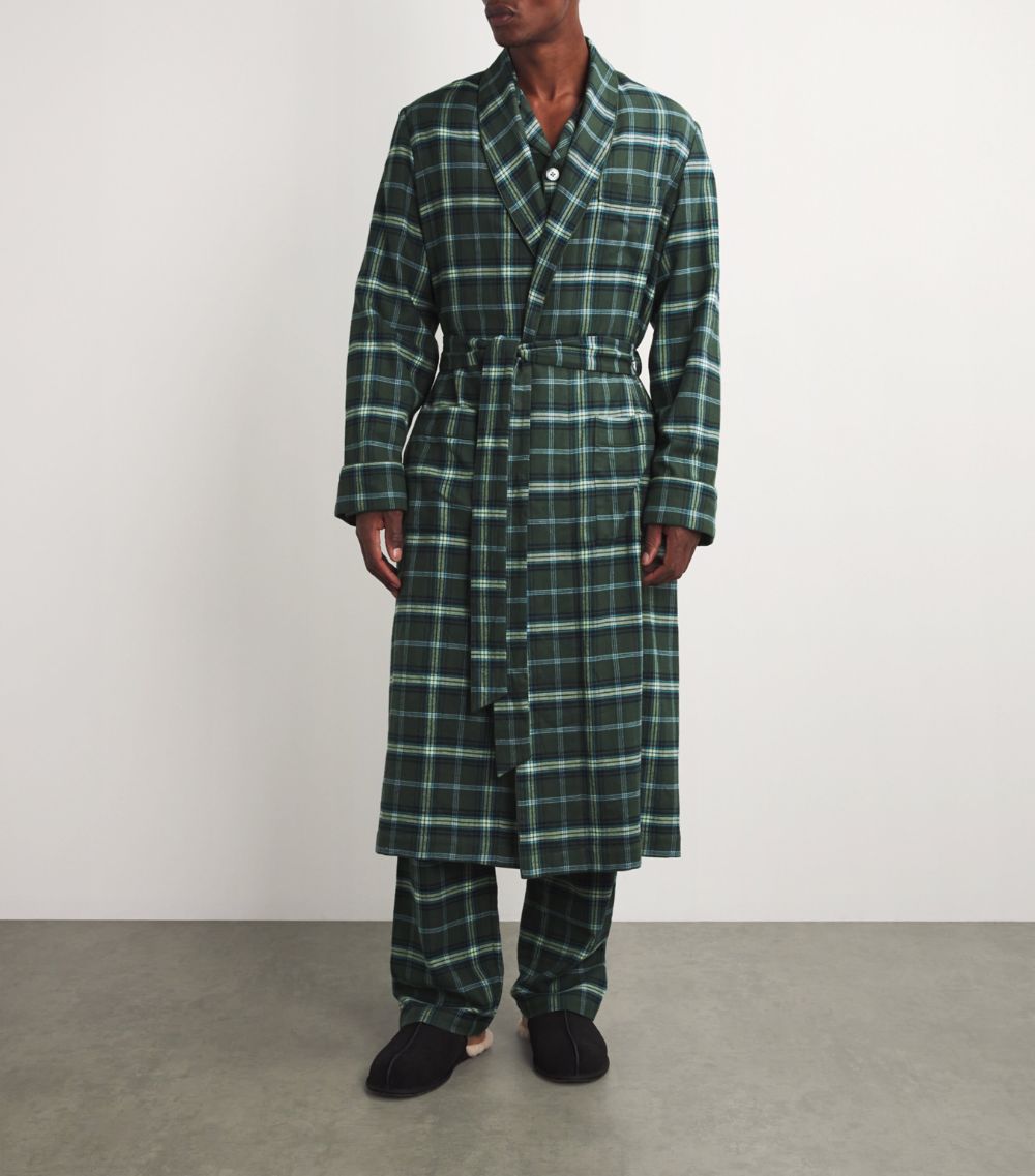 Harrods Harrods Brushed Cotton Tartan Robe